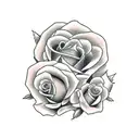 march 4 2006 in Roman numerals with roses at both end tattoo design idea