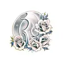 march 4 2006 in Roman numerals with roses at both end tattoo design idea
