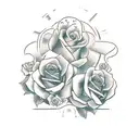march 4 2006 in Roman numerals with roses at both end tattoo design idea