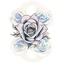 march 4 2006 in Roman numerals with roses at both end tattoo design idea