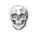 skeleton on snowboard tattoo design idea