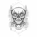 skeleton on snowboard tattoo design idea