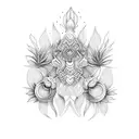 An intricate design featuring indigenous Colombian flora and fauna tattoo design idea