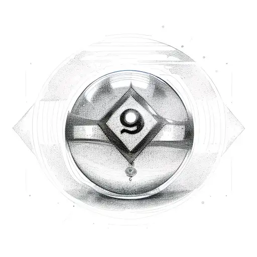 wizard with magic 8 ball tattoo design idea