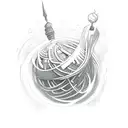 wizard with magic ball tattoo design idea