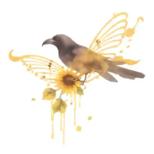 crow, music notes, butterfly, sunflower, tools, gears, cheetah print tattoo design idea