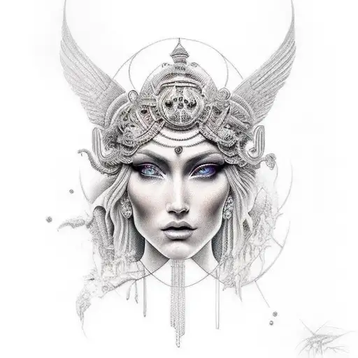 goddess nyx tattoo design idea