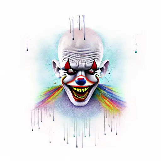 crying clown tattoo design idea