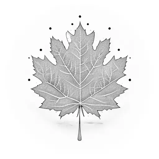 toronto maple leaf with trees tattoo design idea
