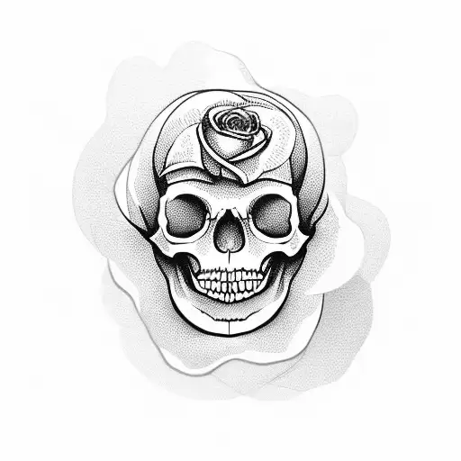 Black Rose Shaped into a skull tattoo design idea