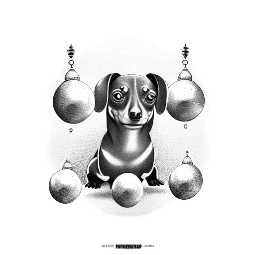 dachshund big balls tattoo design idea