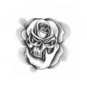 Black Rose Shaped into a skull tattoo design idea