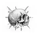 Black Rose Shaped into a skull tattoo design idea