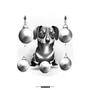 dachshund big balls tattoo design idea
