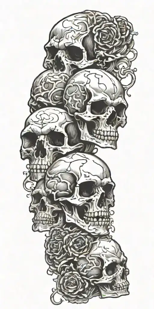 four skull horsemen of apocalypse in war cene tattoo design idea