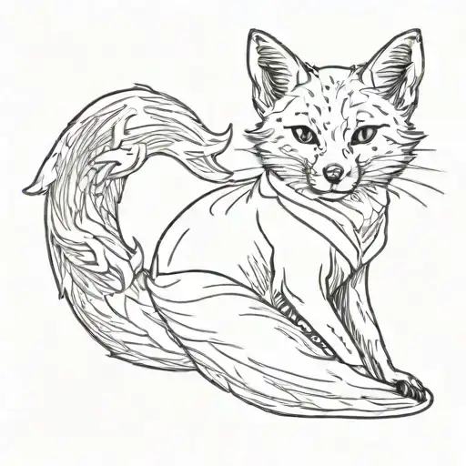 the little prince with fox tattoo design idea