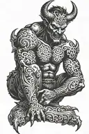 devil with prostitutes  tattoo design idea