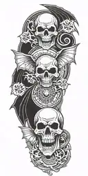 avenged Sevenfold deathbat logo tattoo design idea