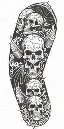 avenged Sevenfold deathbat logo tattoo design idea