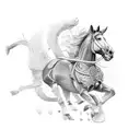jumping horse tattoo design idea