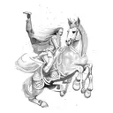jumping horse tattoo design idea