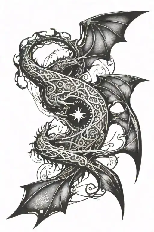 Arm tatto inspired in lord of the rings and game of thrones tattoo design idea