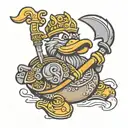 Viking rubber duck tattoo design idea