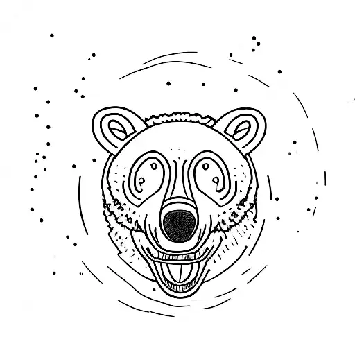 black bear tattoo design idea