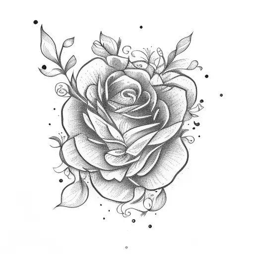 well with pretty flowers  tattoo design idea