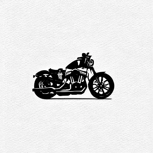 harley Davidson iron 883 in the road tattoo design idea