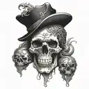 Skull Mysterious and Dark tattoo design idea
