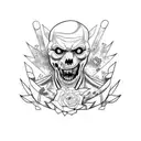 zombie stripper tattoo design idea