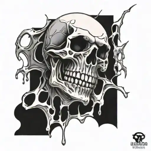 A7X LIBAD Skull dripping ink tattoo design idea