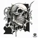 A7X LIBAD Skull dripping ink tattoo design idea