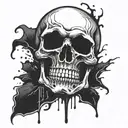 A7X LIBAD Skull dripping ink tattoo design idea