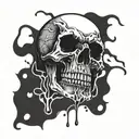 A7X LIBAD Skull dripping ink tattoo design idea