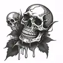 A7X LIBAD Skull dripping ink tattoo design idea
