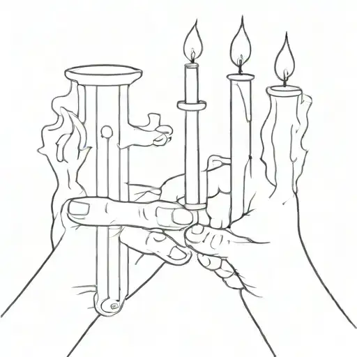 candlestick burning on hand holding tattoo design idea