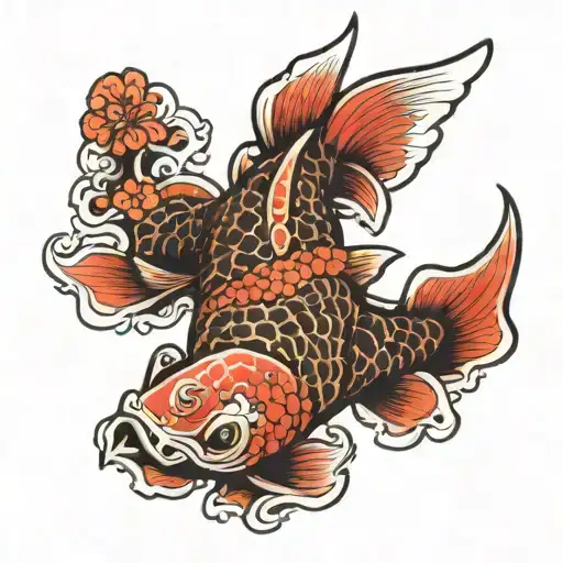 yakuza koi fish tattoo design idea