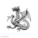 tiny dragon tattoo design idea