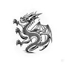 tiny dragon tattoo design idea