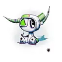 Gir from invader zim in his dog costume saluting tattoo design idea