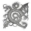 Scorpion and dragon surrounded tattoo design idea