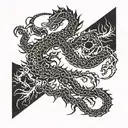 Scorpion and dragon surrounded tattoo design idea