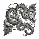 Scorpion and dragon surrounded tattoo design idea