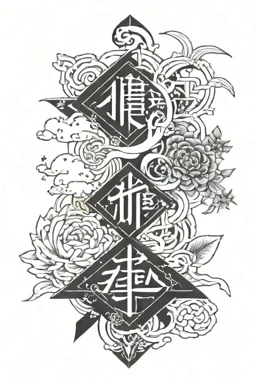 Arcane runes tattoo design idea