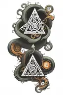 Arcane runes spirals tattoo design idea