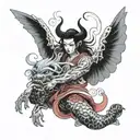 half angel half devil tattoo design idea