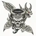 half angel half devil tattoo design idea
