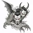 half angel half devil tattoo design idea